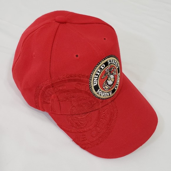 United States Marine Corp Baseball Cap / Hat from City Hunters, Red, Adjustable - Picture 4 of 9